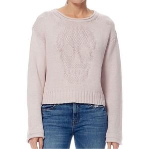 Skull Cashmere Bonnie Chunky Knit Sweater Cropped Pale Pink Women's Small Putty
